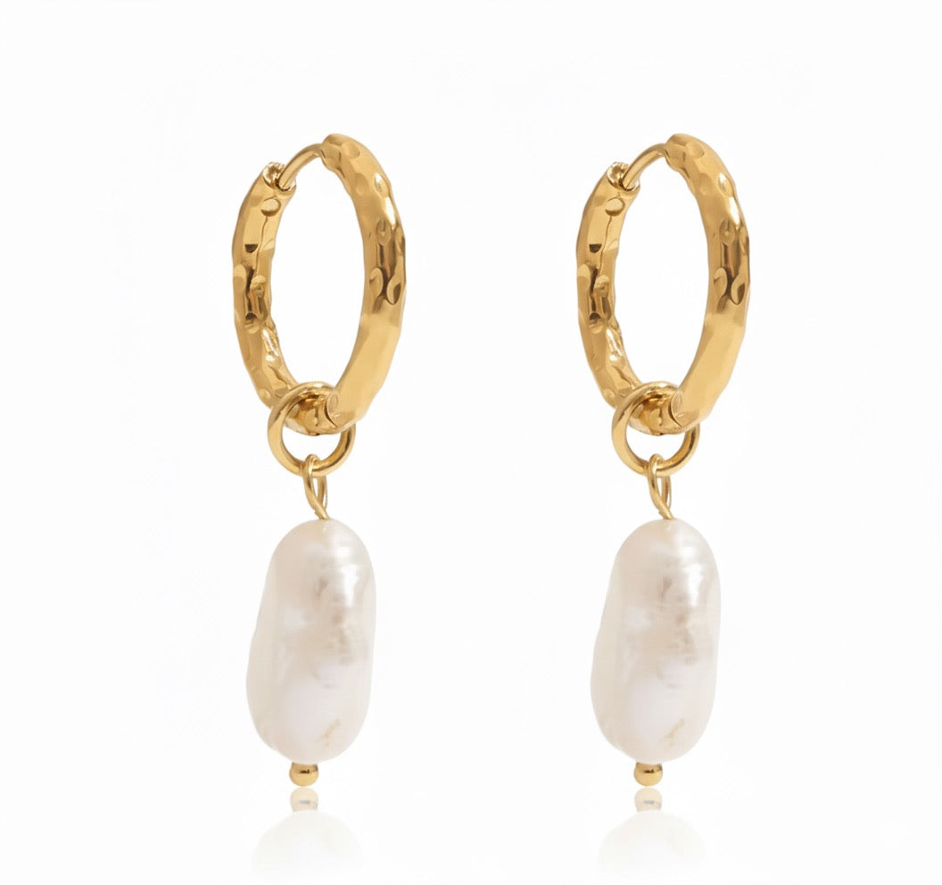 Freshwater Pearl Hoops