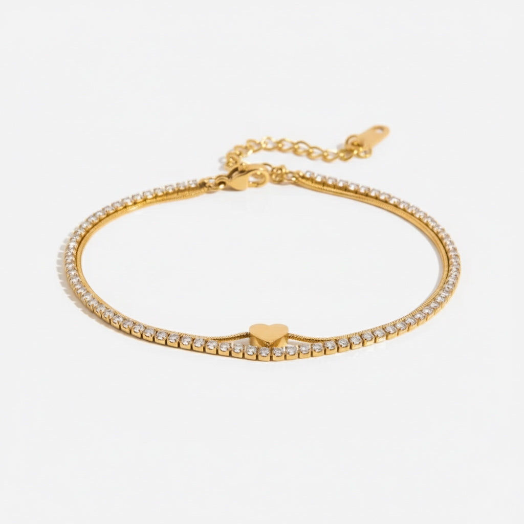 Heart Tennis Bracelet